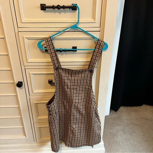 Plaid Overall Dress - Picture 2 of 6